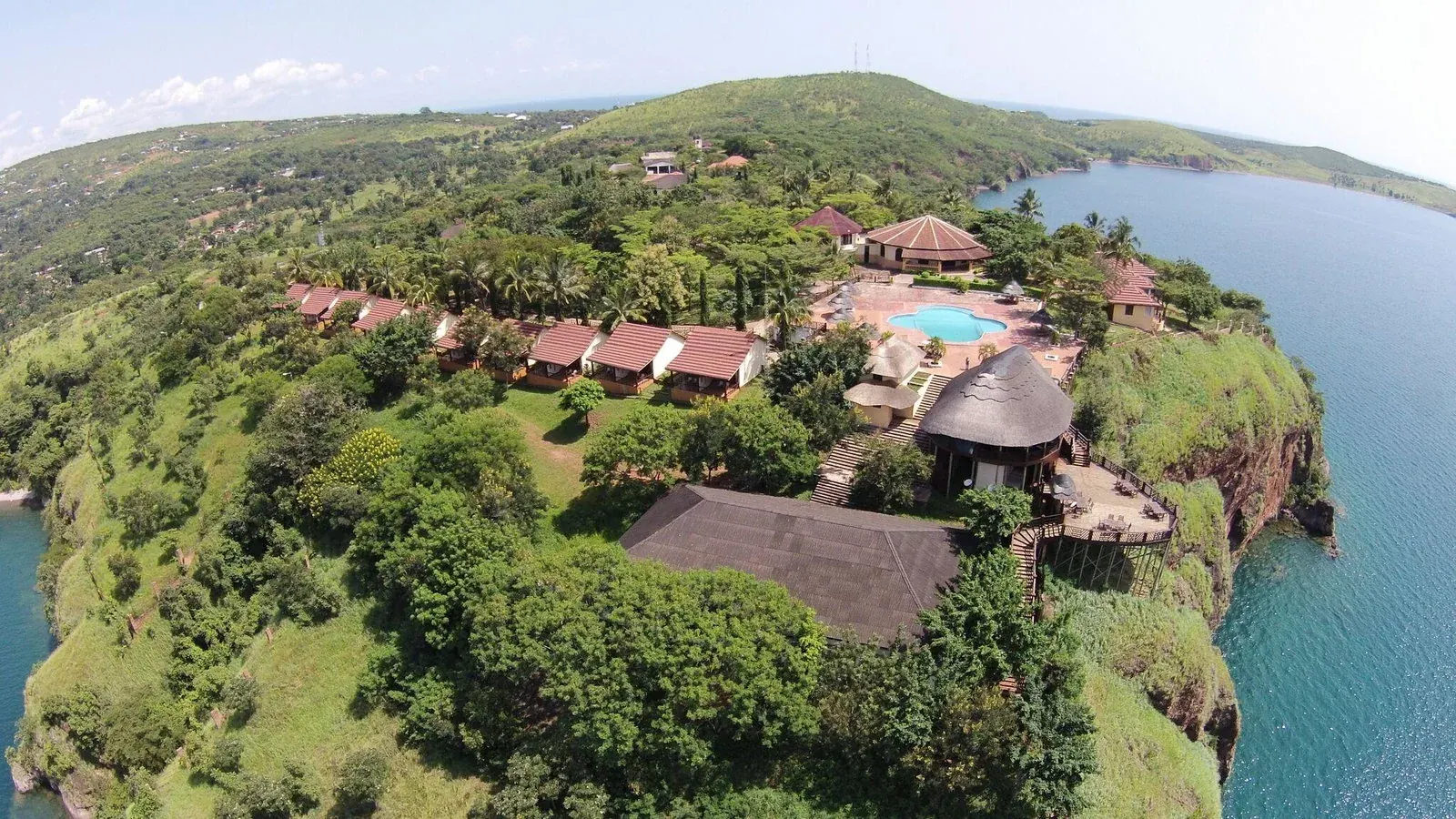 Aerial exterior of Kigoma Hilltop Hotel
