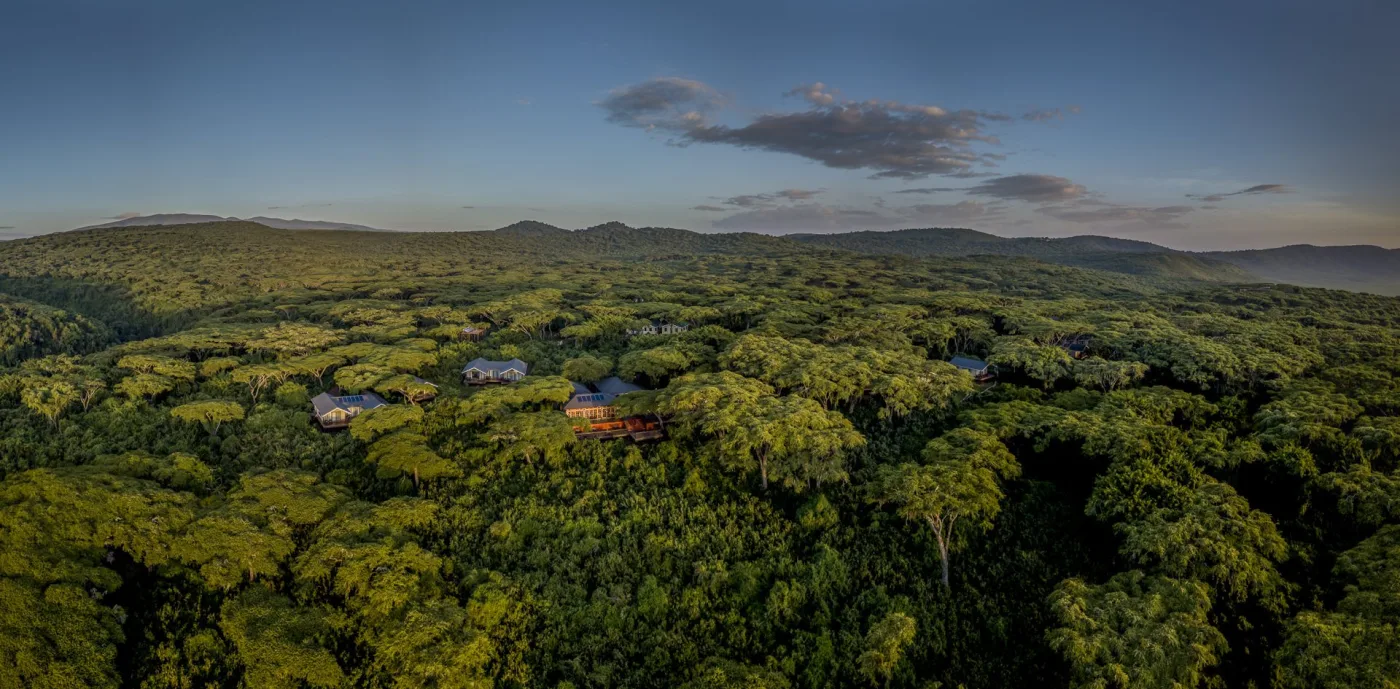 Exterior of Ngorongoro Lion's Paw Camp in Eastern rim, Ngorongoro Conservation Area