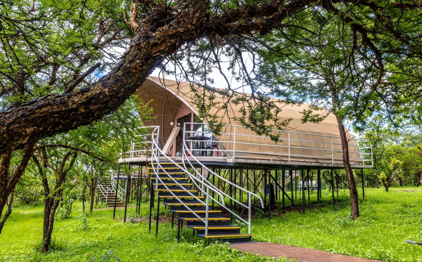 Exterior of Ngorongoro Safari Lodge in Southern Ngorongoro Conservation Area, about 50 km southwest of Karatu