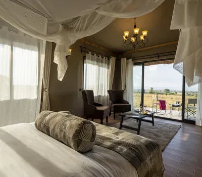 View of Serengeti Mara River Camp in Kogatende, Northern Serengeti