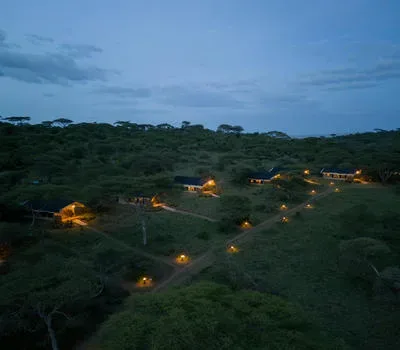 View of Serengeti Woodlands Camp in Naabi Hill, Southern Serengeti