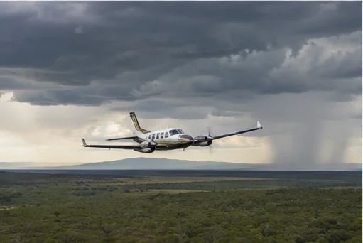 Light aircraft at a remote East African safari airstrip