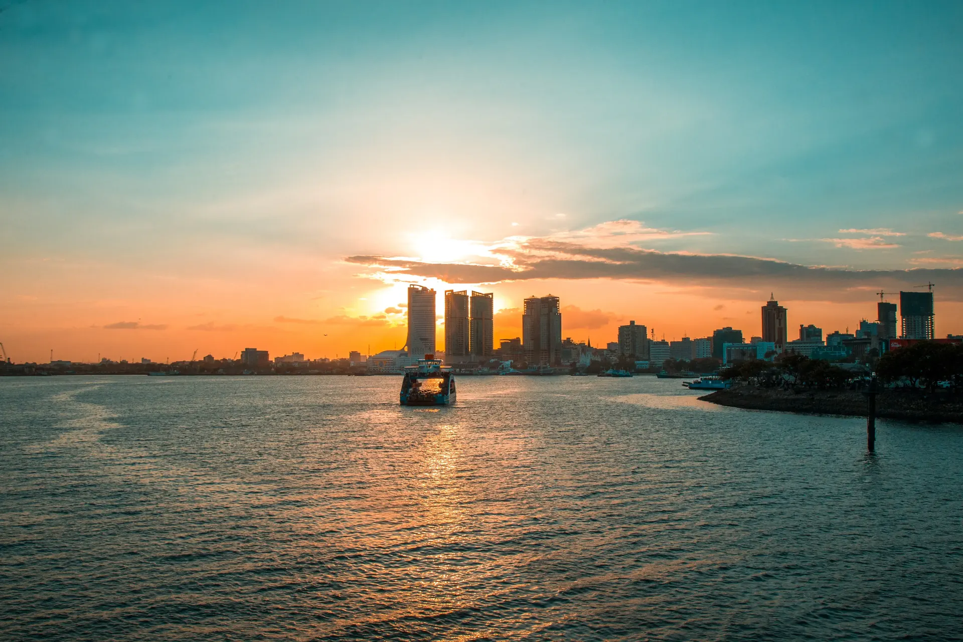 Stone Town waterfront at sunset