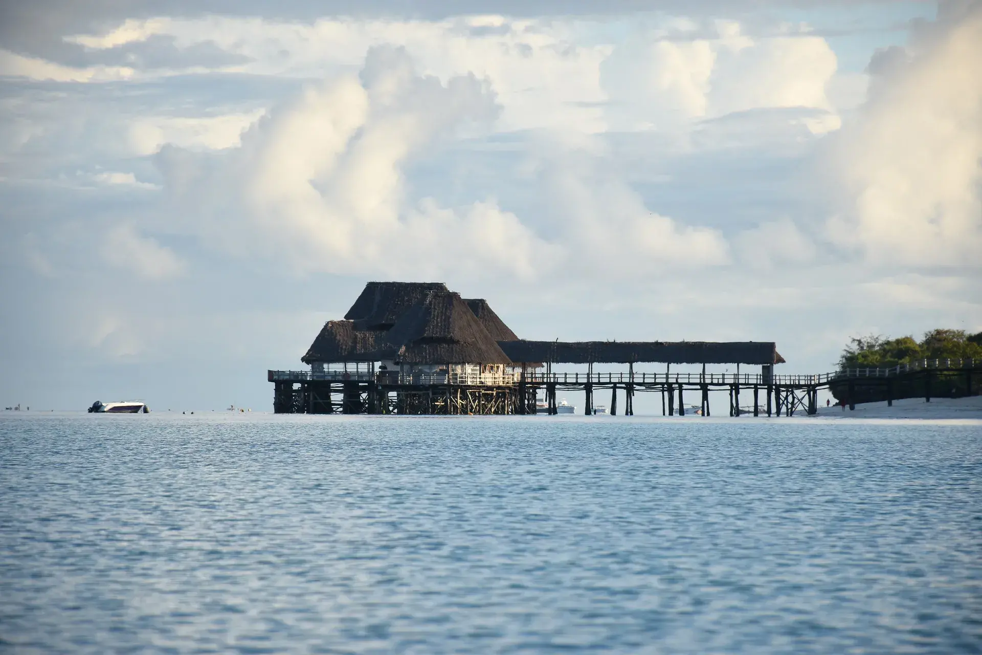 Pier over Zanzibar’s Indian Ocean coast