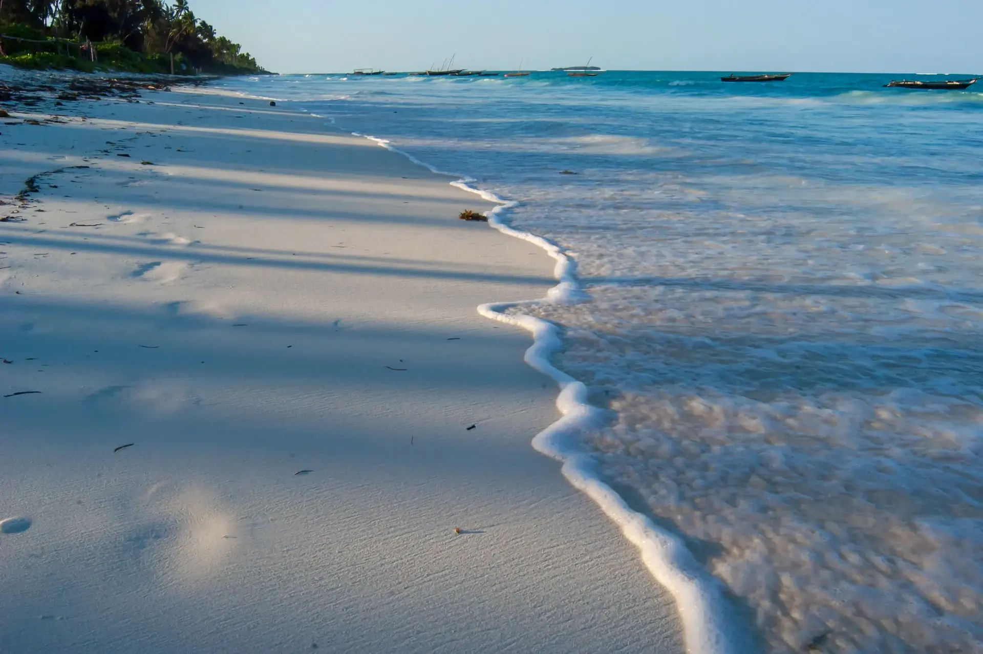 White-sand beach on Zanzibar’s coast