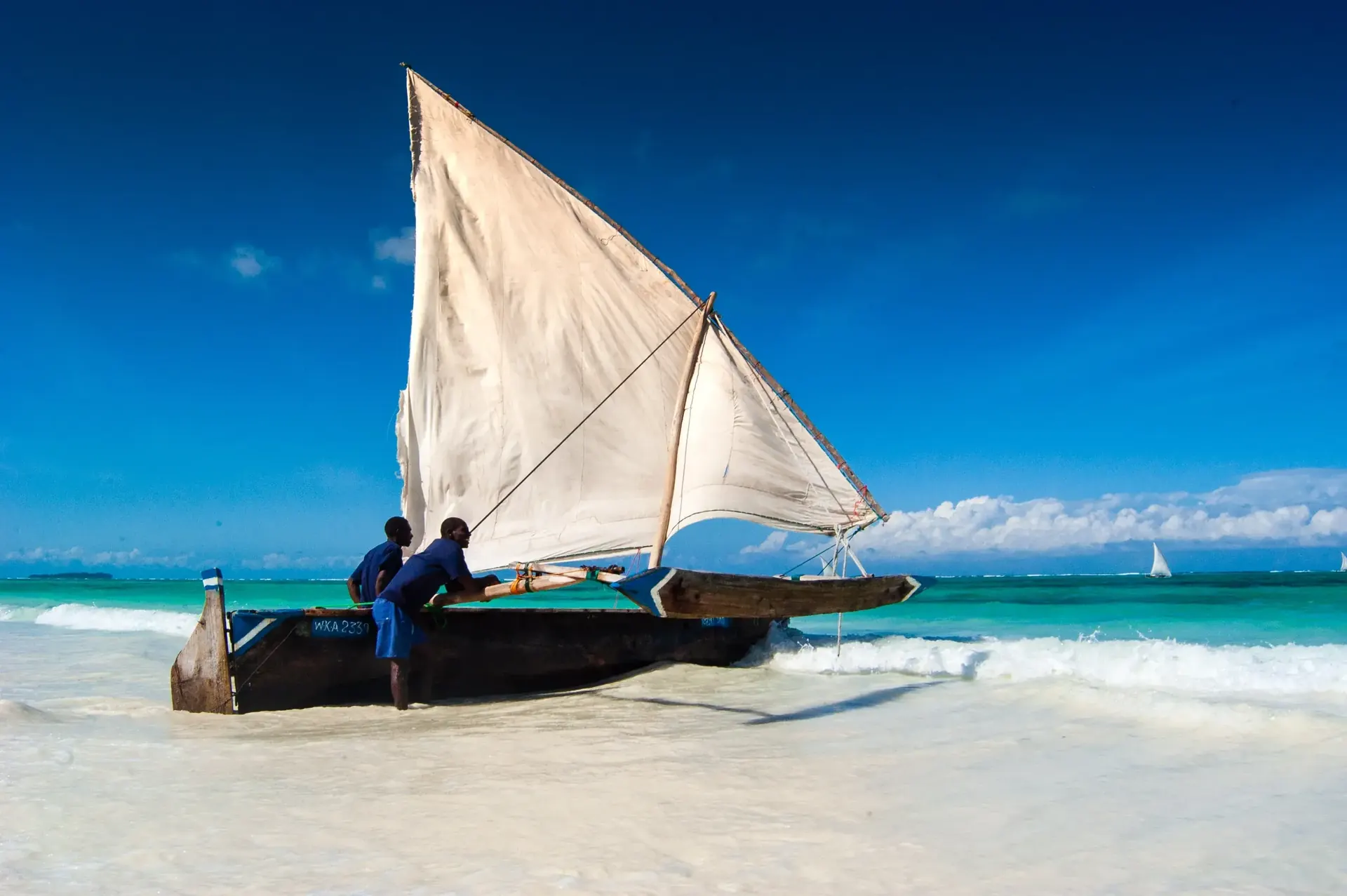 Traditional sailing boat on Zanzibar